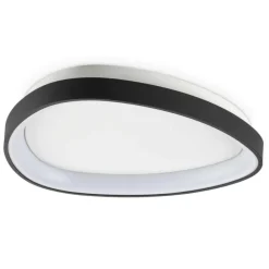Plafoniere Moderne-Ideal Lux gemini pl d042 plafoniera da soffitto led 23w 3000k nera per ufficio ovale