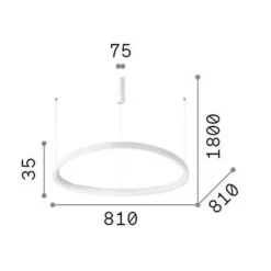 Lampadari Moderni-Ideal Lux gemini sp d081 bianco dali push lampadario led 3000k 60w