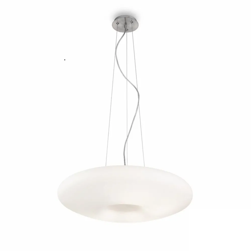 Lampadari Cucina-Ideal Lux glory sp3 d50 lampadario disco vetro bianco