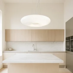 Lampadari Cucina-Ideal Lux glory sp3 d50 lampadario disco vetro bianco