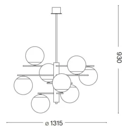 Lampadari Moderni-Ideal Lux gourmet pl9 grande lampadario particolare 9 luci sfere vetro bianco