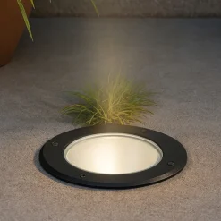 Faretti Da Esterno-Ideal Lux gravity pt round faretto carrabile da esterno nero