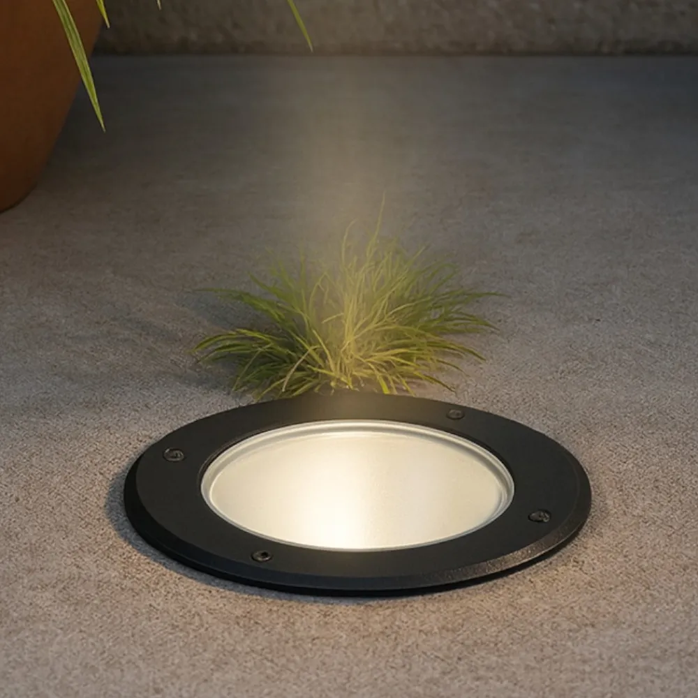 Faretti Da Esterno-Ideal Lux gravity pt round faretto carrabile da esterno nero