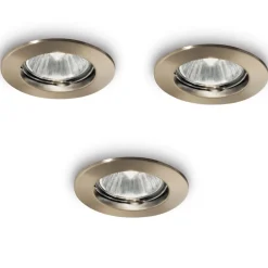 Faretti Da Incasso-Ideal Lux jazz fi box da 3 faretti da incasso bronzo rotondo