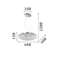 Lampadario Camera Da Letto-Ideal Lux king sp7 lampadario di cristallo per stanza da letto