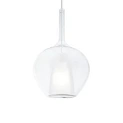 Lampade A Sospensione-Ideal Lux klique sp1-1 d28 lampada sospensione isola cucina vetro trasparente