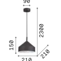 Lampade A Sospensione-Ideal Lux lampada a sospensione per penisola cono bianco