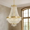 Lampadari Moderni-Ideal Lux lampadario di cristallo caesar sp6 metallo oro
