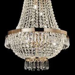 Lampadari Moderni-Ideal Lux lampadario di cristallo caesar sp6 metallo oro