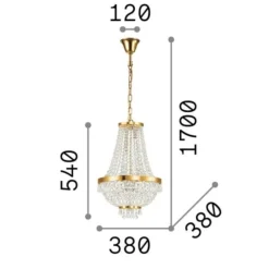 Lampadari Moderni-Ideal Lux lampadario di cristallo caesar sp6 metallo oro