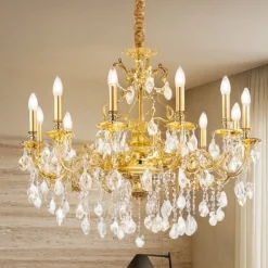 Lampadari Moderni-Ideal Lux lampadario gioconda sp12 oro 12 luci goccia