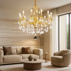 Lampadari Moderni-Ideal Lux lampadario gioconda sp12 oro 12 luci goccia