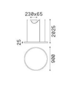 Lampadari Moderni-Ideal Lux lampadario oracle slim sp d090 round moderno nero led 4000k
