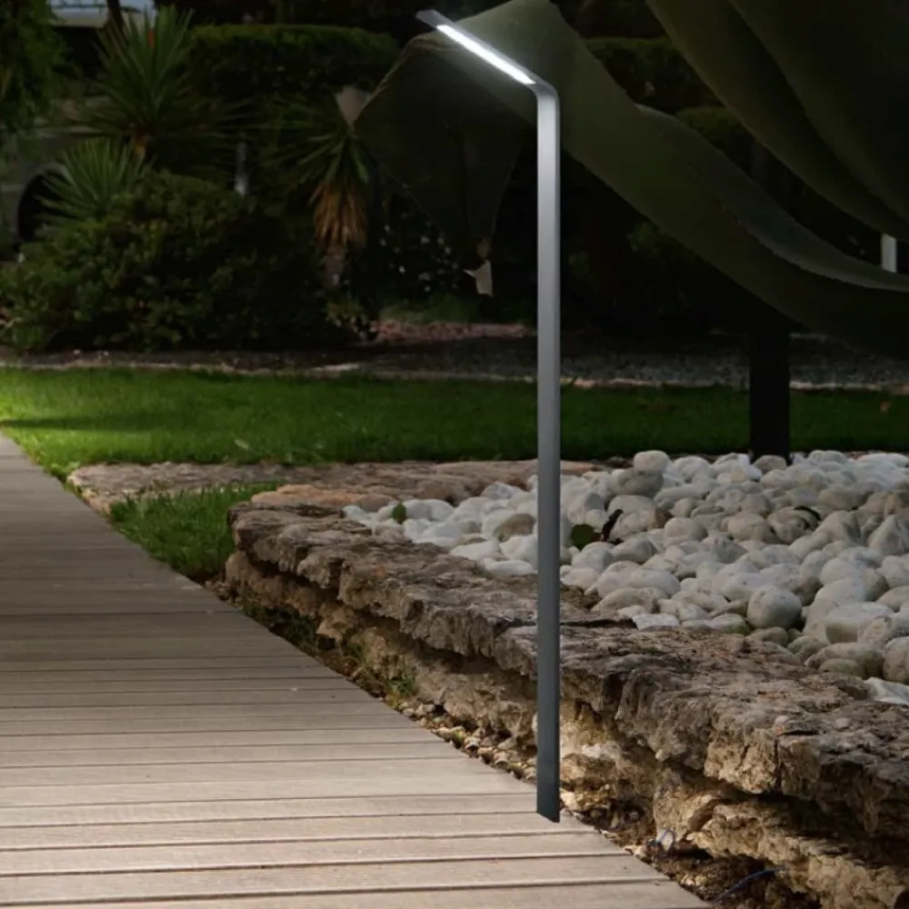 Lampioni Da Giardino-Ideal Lux lampione da giardino agos pt h80 4000k nero