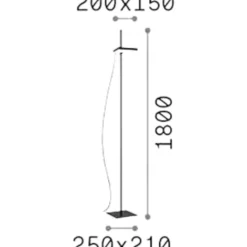 Lampade Da Terra-Ideal Lux lift pt lampada da terra nera led 17w 3000k