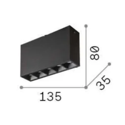 Plafoniere Moderne-Ideal Lux lika pl led 12w 3000k plafoniera con faretti nera