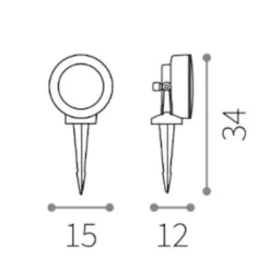 Faretti Da Esterno-Ideal Lux litio pr1 faretto da esterno per giardino con picchetto nero orientabile ip66