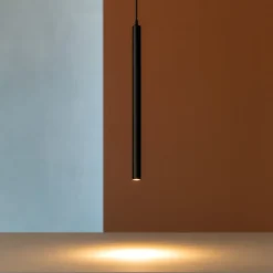 Lampade A Sospensione-Ideal Lux look led sp1 round d30 nero lampada cilindro led 11,5w 3000k