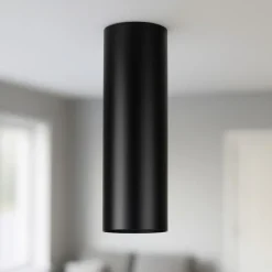 Faretti Da Soffitto-Ideal Lux look pl1 faretto cilindro nero da soffitto