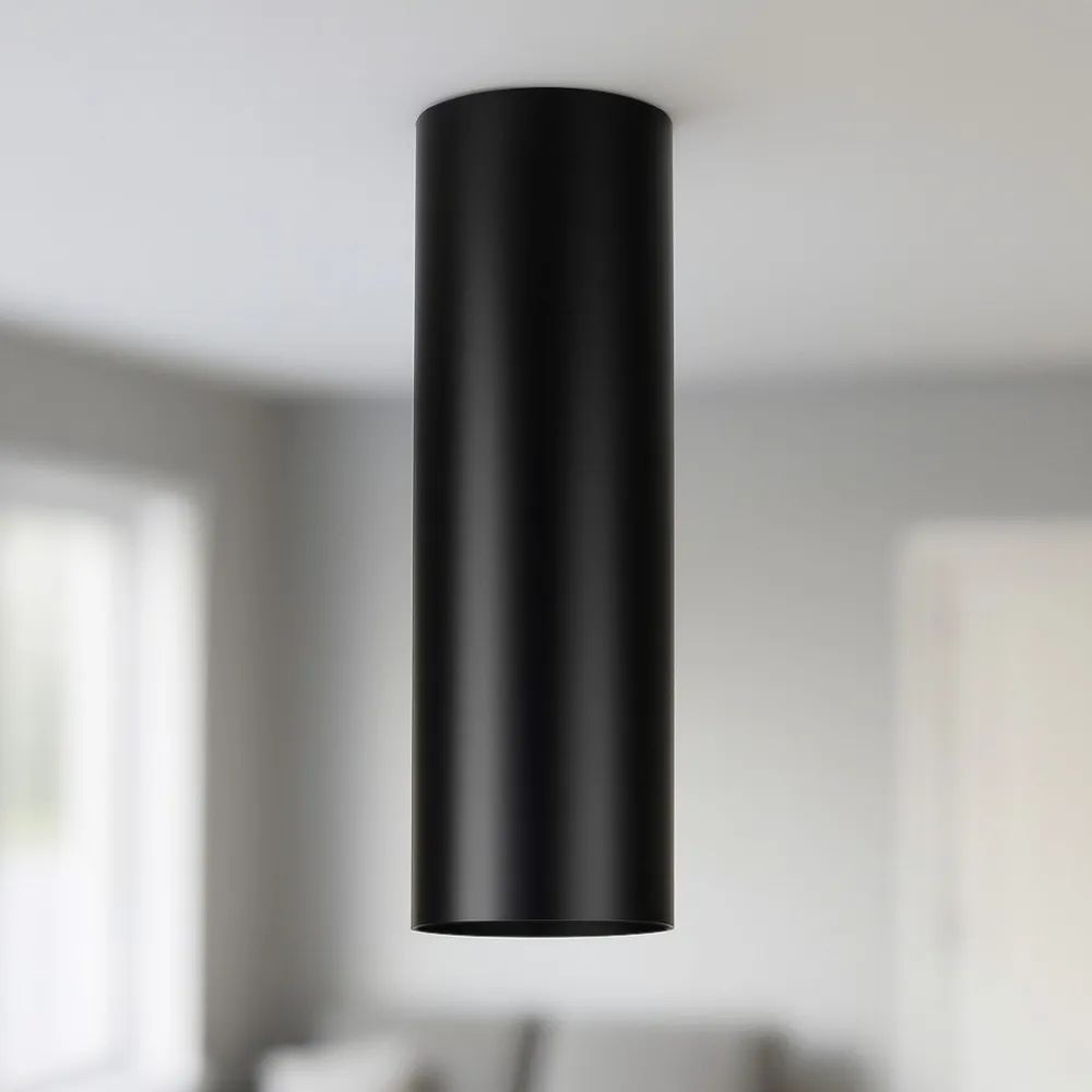 Faretti Da Soffitto-Ideal Lux look pl1 faretto cilindro nero da soffitto