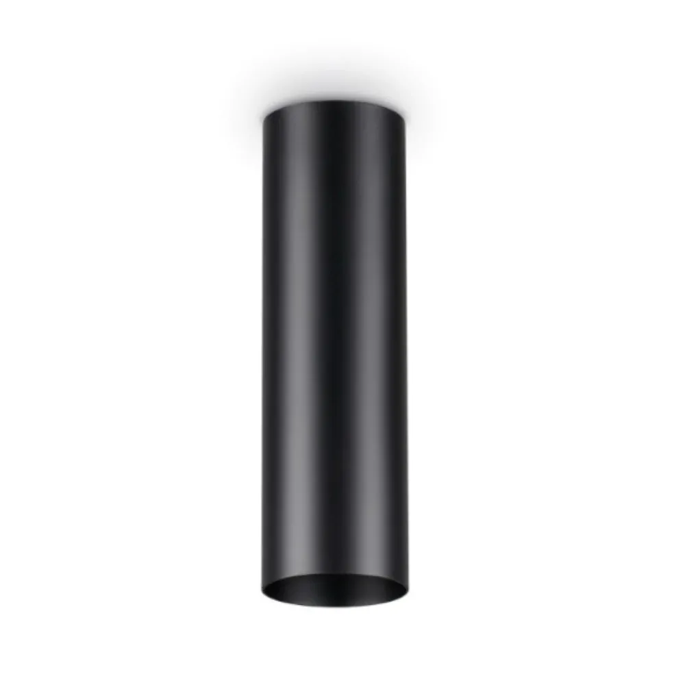 Faretti Da Soffitto-Ideal Lux look pl1 faretto cilindro nero da soffitto