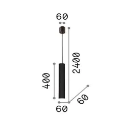 Lampade A Sospensione-Ideal Lux look sp1 d06 lampada a sospensione cilindro nero