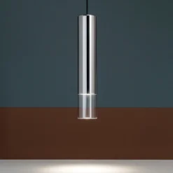Lampade A Sospensione-Ideal Lux look sp1 d06 lampada a sospensione cromo cilindro
