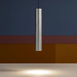 Lampade A Sospensione-Ideal Lux look sp1 d06 lampada sospensione cilindro foglia argento