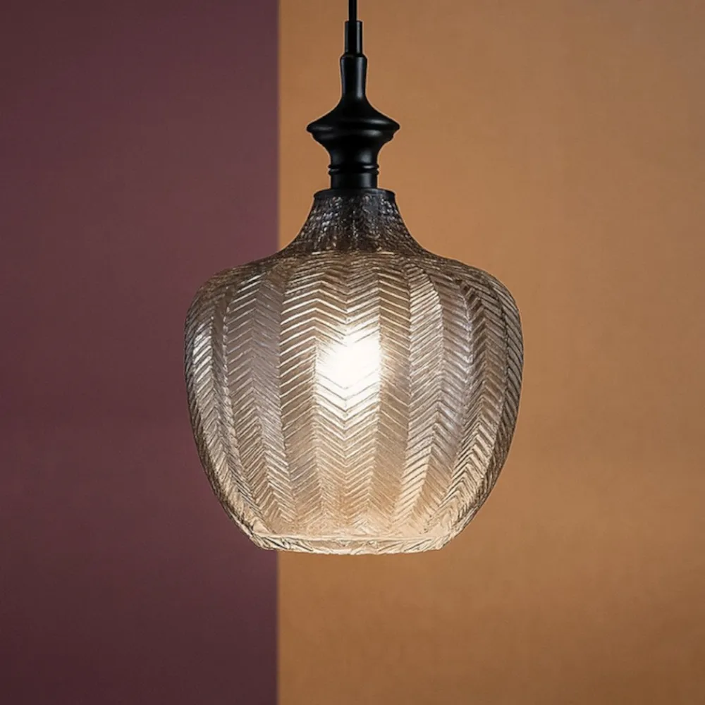Lampade A Sospensione-Ideal Lux lord sp1 lampada a sospensione vetro fume