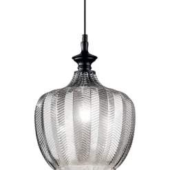 Lampade A Sospensione-Ideal Lux lord sp1 lampada a sospensione vetro fume