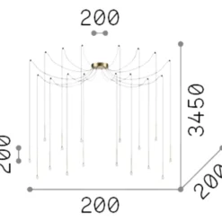 Lampadari Moderni-Ideal Lux lucciola lampadario ragno sp16 led 16w 3000k nero