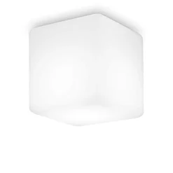 Plafoniere Da Esterno-Ideal Lux luna pl1 la plafoniera opale da esterno bianco ip44