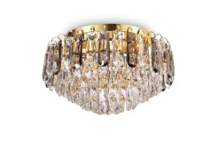 Plafoniere Moderne-Ideal Lux magnolia pl7 plafoniera oro classica cristalli decorativi