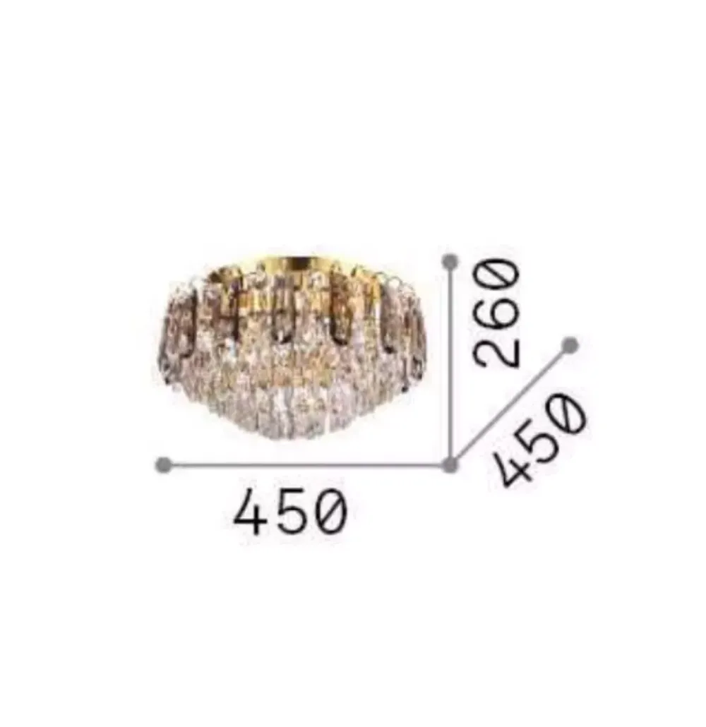 Plafoniere Moderne-Ideal Lux magnolia pl7 plafoniera oro classica cristalli decorativi