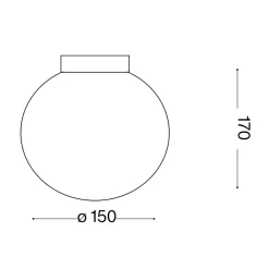 Applique Da Parete-Ideal Lux mapa ap1 d15 applique da parete vetro sfera bianca