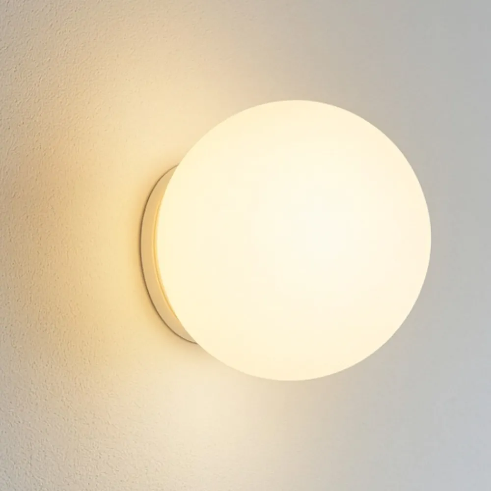 Applique Da Parete-Ideal Lux mapa bianco ap1 d30 applique sfera di vetro