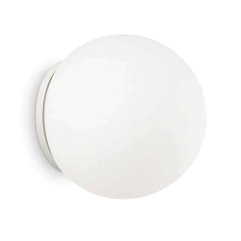 Applique Da Parete-Ideal Lux mapa bianco ap1 d30 applique sfera di vetro