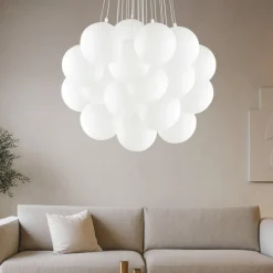 Lampadari Moderni-Ideal Lux mapa plus sp22 lampadario 22 luci per salotto sfere vetro