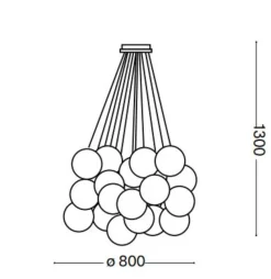 Lampadari Moderni-Ideal Lux mapa plus sp22 lampadario 22 luci per salotto sfere vetro
