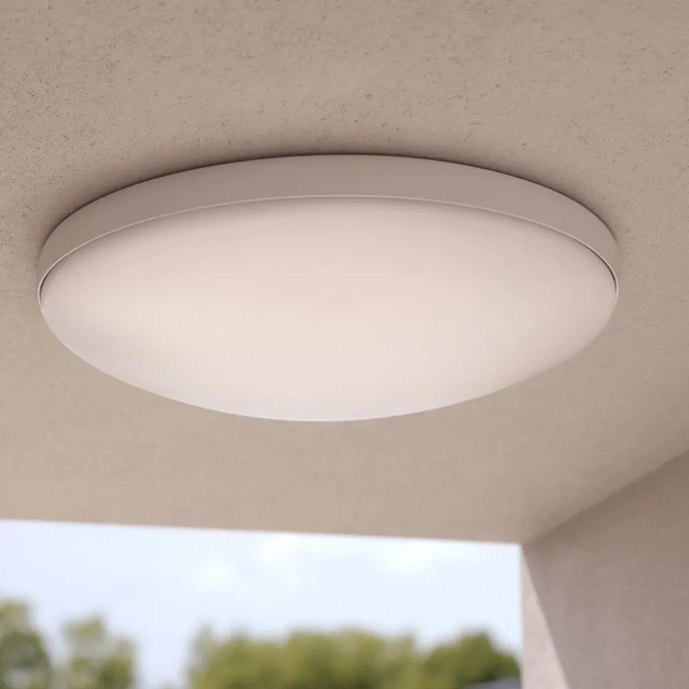 Plafoniere Da Esterno-Ideal Lux mib pl round plafoniera da esterno tonda led 3000k bianca ip65