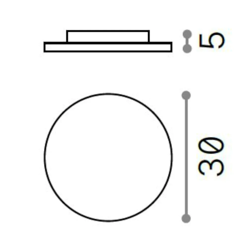 Plafoniere Da Esterno-Ideal Lux mib pl round plafoniera da esterno tonda led 3000k bianca ip65