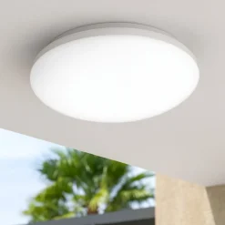 Plafoniere Da Esterno-Ideal Lux mib pl round plafoniera da esterno tonda led 4000k bianco ip65