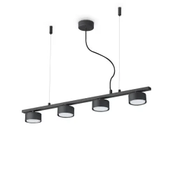 Lampadari Moderni-Ideal Lux minor linear sp4 lampadario nero per soggiorno moderno
