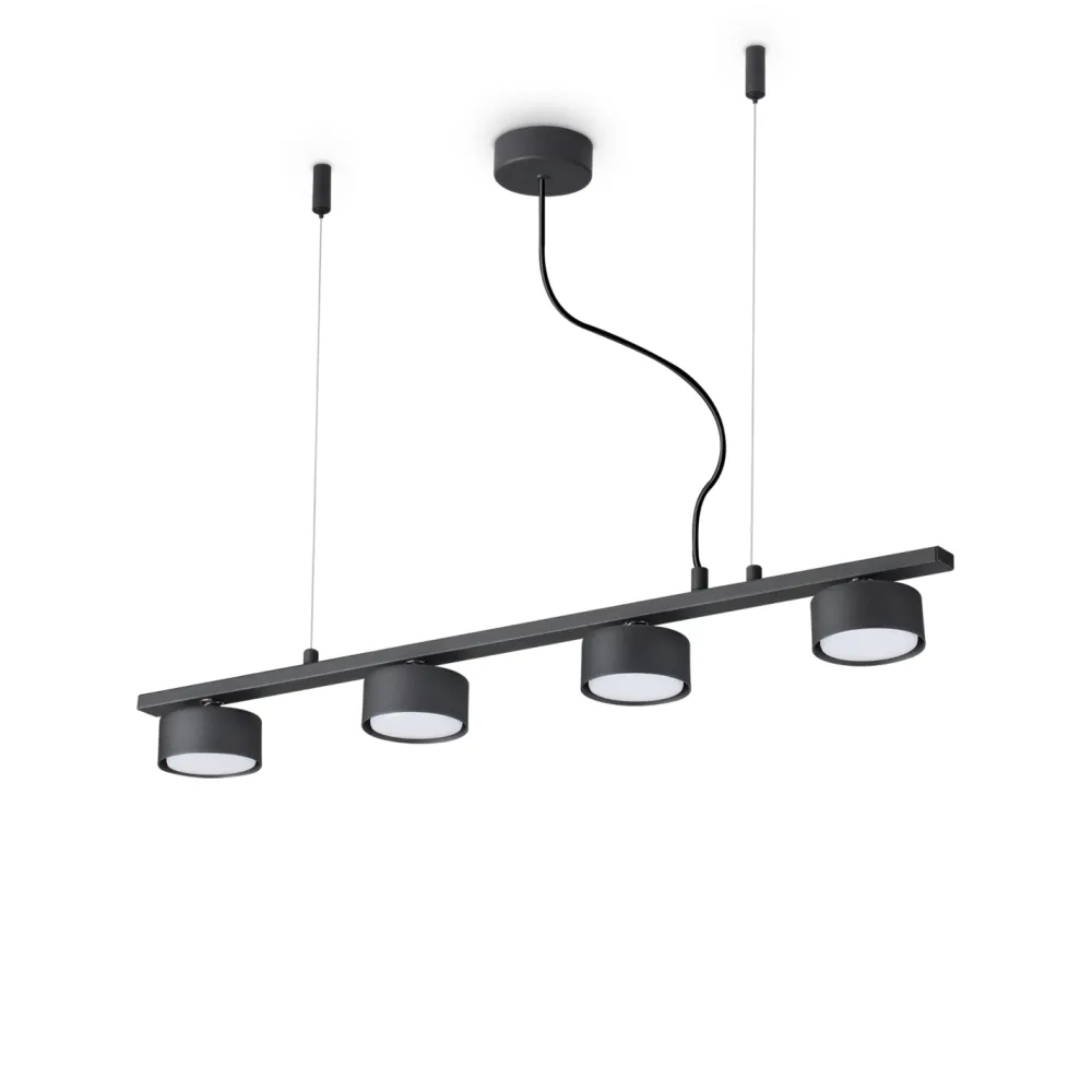 Lampadari Moderni-Ideal Lux minor linear sp4 lampadario nero per soggiorno moderno