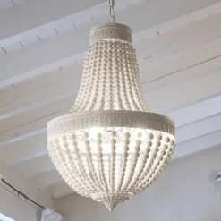 Lampadari Moderni-Ideal Lux monet sp6 lampadario shabby chic bianco sei luci
