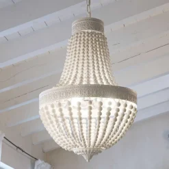 Lampadari Moderni-Ideal Lux monet sp5 lampadario per salotto shabby chic bianco 5 luci