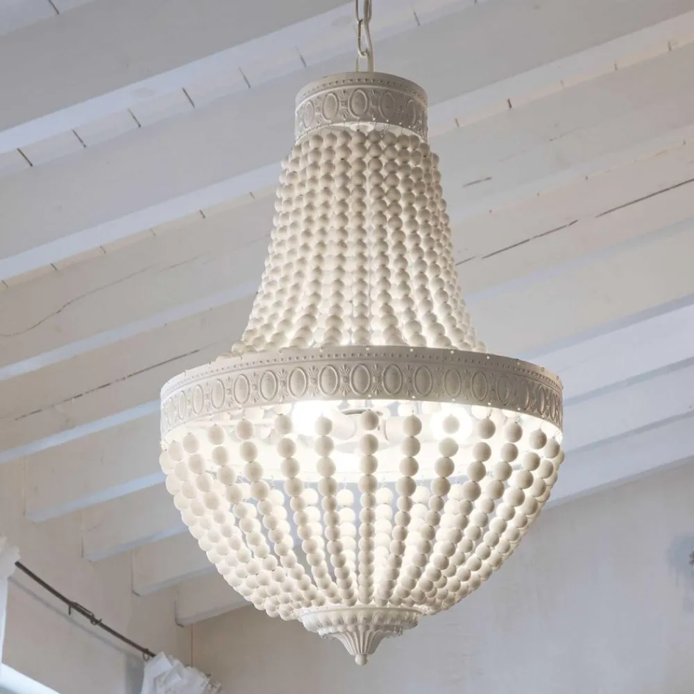 Lampadari Moderni-Ideal Lux monet sp5 lampadario per salotto shabby chic bianco 5 luci