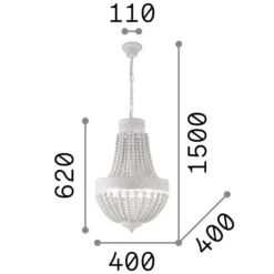 Lampadari Moderni-Ideal Lux monet sp5 lampadario per salotto shabby chic bianco 5 luci