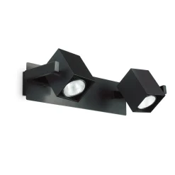 Applique Da Parete-Ideal Lux mouse ap2 applique led con 2 faretti orientabili nero