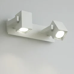 Applique Da Parete-Ideal Lux mouse ap2 bianco applique faretti squadrati orientabili gu10